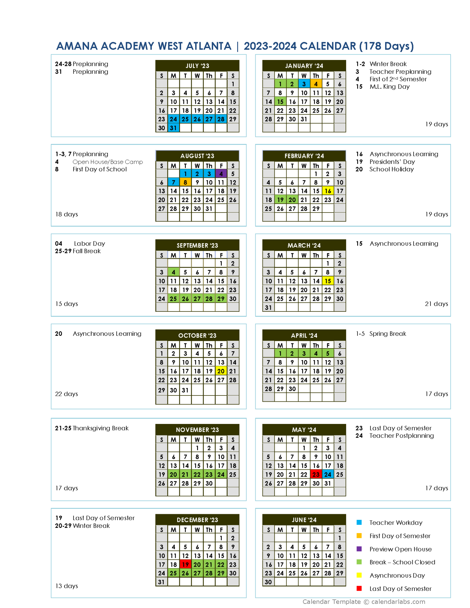 Clear Creek Amana Calendar Kare Sandra